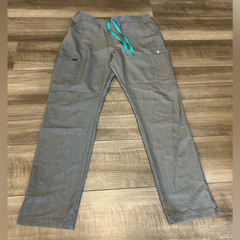 Gray Women's Pants with Teal Accents